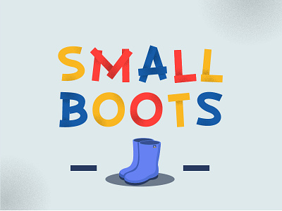 Small Boots animation design drawing flat grain illustration lines rain boots water