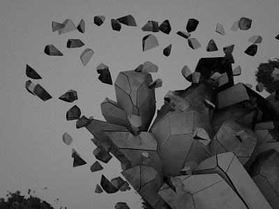 Breaking apart 3d animation art black white cinema cinema 4d gif still tone video