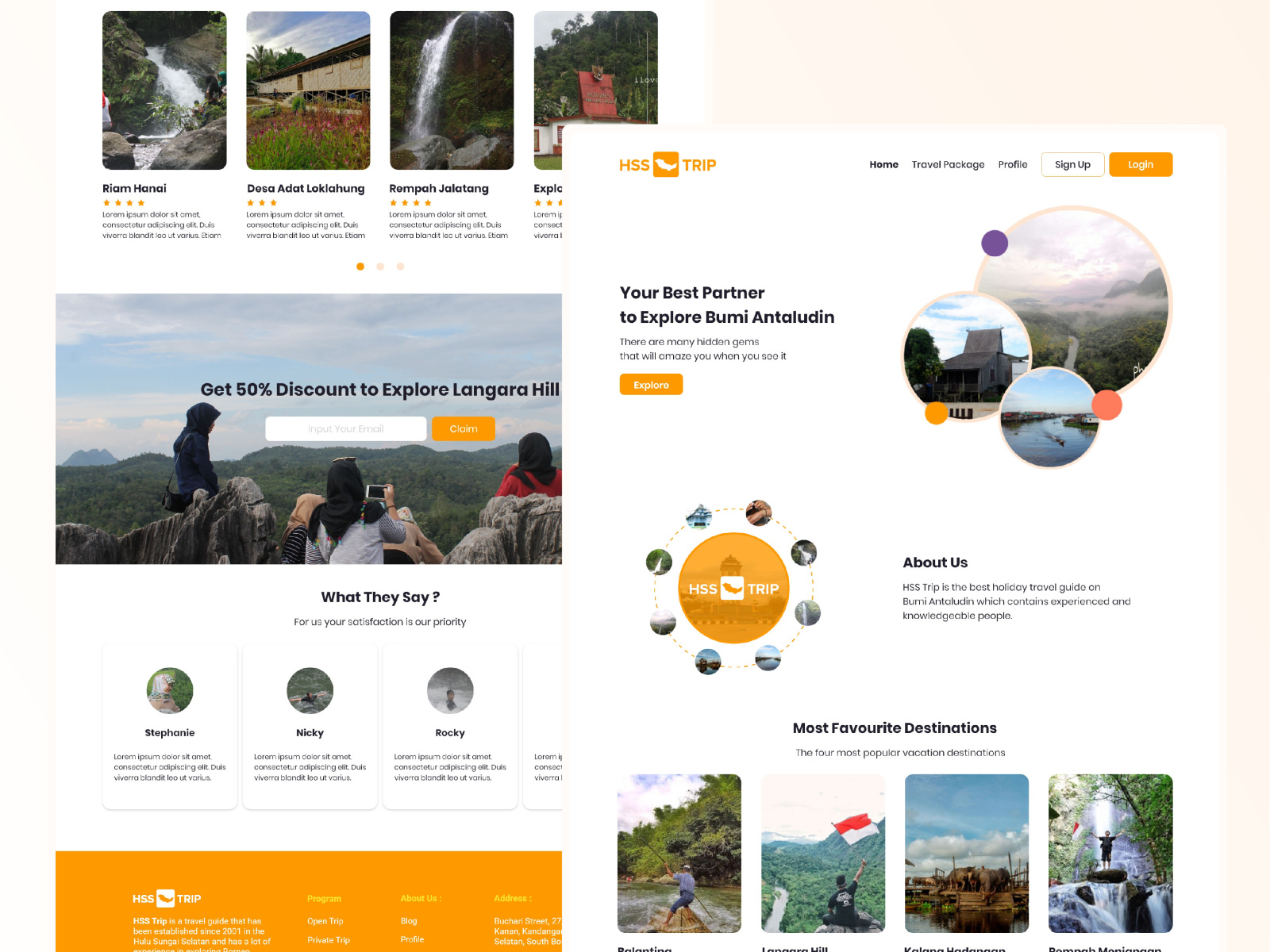 HSS Trip Travel Guide site by Aldrin Rachman Pradana on Dribbble
