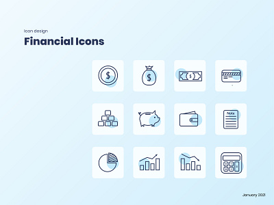 Financial Icons design flat flat design icon icon design icon set iconography illustration vector