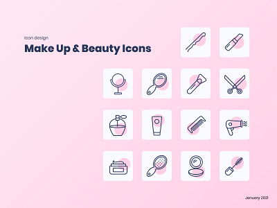 Make Up and Beauty Icons design icon icon design icon set iconography icons illustration vector