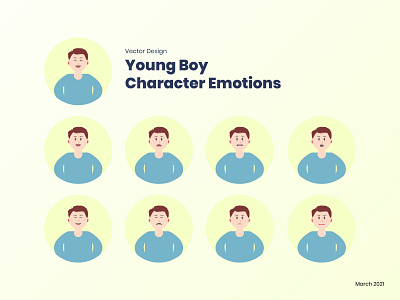 Avatar of Young Boy Character Emotions avatar avatar design avatar icons avatardesign avatars illustration vector