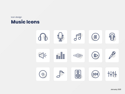 Music Line Icon Set app design icon icon design icon set iconography icons illustration ui uidesign