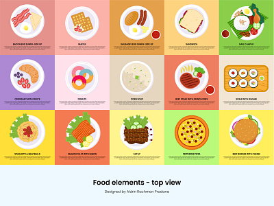 Food Elements - Top View element elements flat food food illustration graphic design illustration top view vector