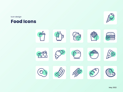 Food Line Icon Set app design food graphic design icon illustration line icon stroke stroke icon ui uiux vector