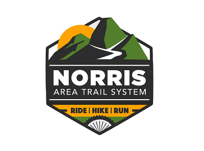 Norris Area Trail System Logo badge badge logo biking branding hiking illustration logo logo design outdoors patch shield shield logo stylized