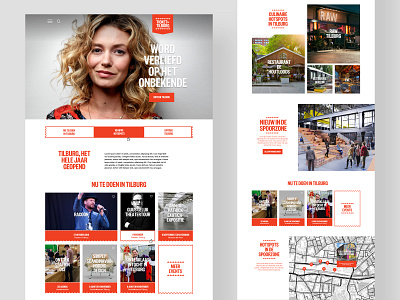 Ticket To Tilburg branding branding design city homepage illustration typography vector web website white