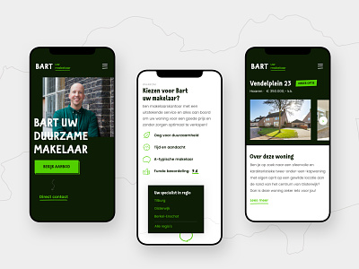 Mobile views for a Real Estate Agent clean design focus mobile simple ui website