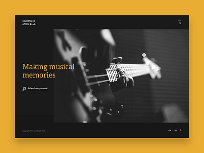 Homepage independent musician clean dark music musician simple video