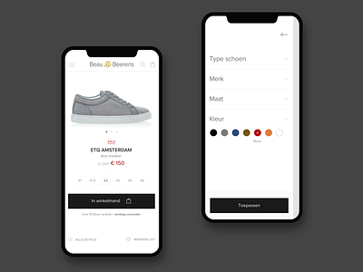 Shoe commerce mobile views clean commerce filter nav product shoe sidebar simple white