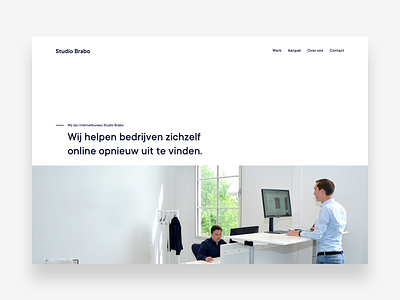 Studiobrabo agency clean focus homepage portfolio simple ui ux website white