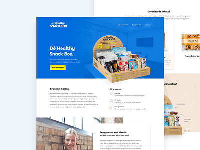 Healthy Snackbox concept blue clean design focus homepage ui ux