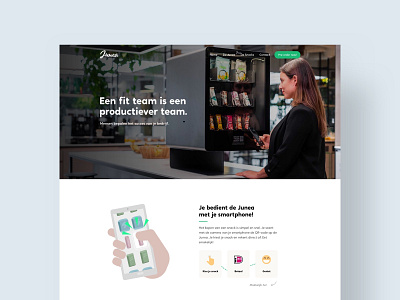 Junea website clean design focus homepage mobile simple ui vector web website
