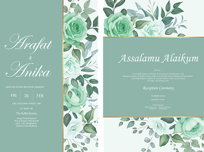 Reception Invite Card design illustration vector
