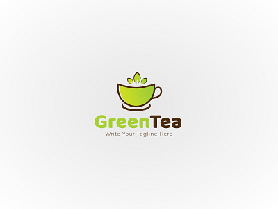 green tea logo badge care cosmetics cup design element emblem floral flower green herbal icon label logo organic packaging sign tea tree vector