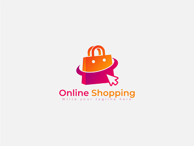 Online shopping logo design, concept for online shopping store branding click delivery design logo online order online shopping online store shop shopping shopping bag template vector