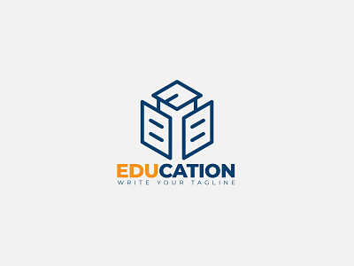 Education logo design template with the cap, book, academy.