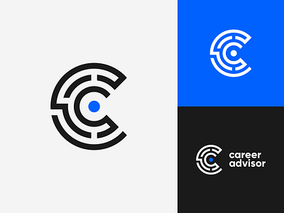 Career Advisor c clean custom design icon labyrinth letter logo mark minimal monogram