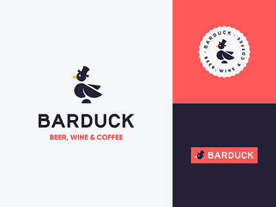 Barduck animal bar beer bird drinks duck duck logo gentleman goose hat logo mascot wine