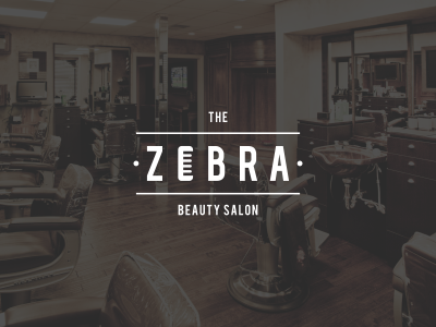 Zebra barber beauty flat logo minimal salon shop store style zebra
