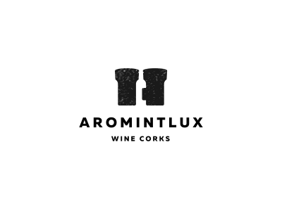 Aromint Lux bottle cork corks drink logo minimal negative wine