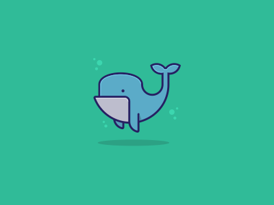 Whale character deep fish fun logo minimal ocean sea tail whale