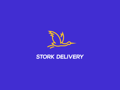 Stork Delivery bird courier delivery flying mail minimal shape stork wing