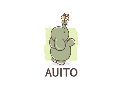 Auito animal company fondation charity flower lilly character logo elephant