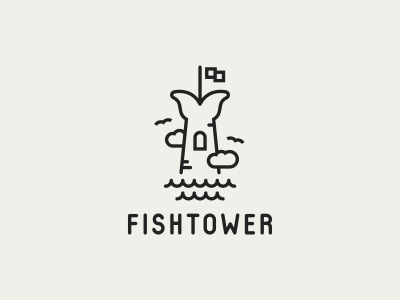 Fishtower castle cloud defence fish flag lighthouse sky tail tower wave window