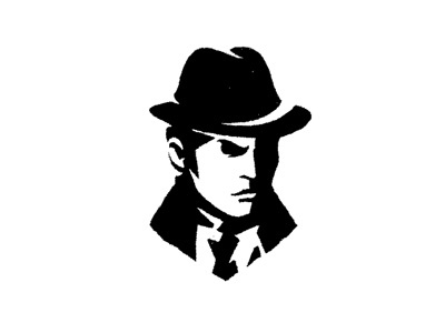 Detective Sketch crime detective hat mafia negative search searcher sketch space