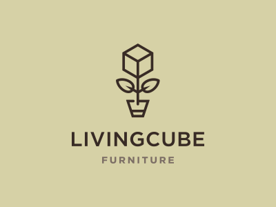 Cube box cube furniture leaf lineart live living minimal plant tree wood