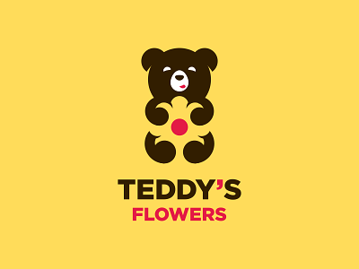 Teddy's Flowers animal bear character flower flowers gift illustration teddy