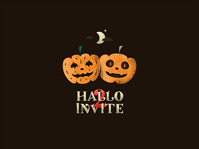 Halloinvite game halloween illustration invite invites moon pumpkin scary star trick or threat