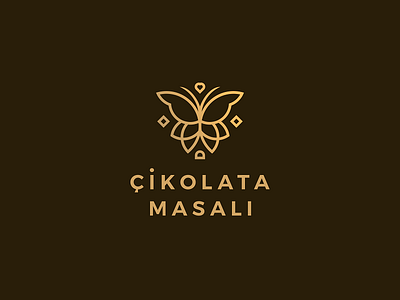 Cikolata Masali butterfly candy chocolate heart line logo love minimal package tale