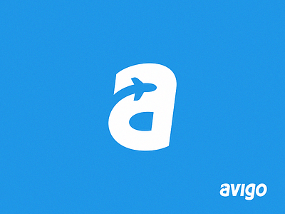 Avigo airplane avia clouds custom letter logo plane service ticket tickets website