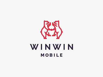 Winwin bear company development games gaming indie line lineart logo minimal mobile studio