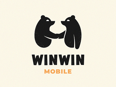 Winwin animal bear character development games indie logo minimal mobile studio
