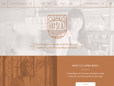 Raise AZ Website Concept raise raise arizona web design website