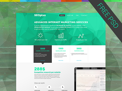 Free psd template download free landing seo template
