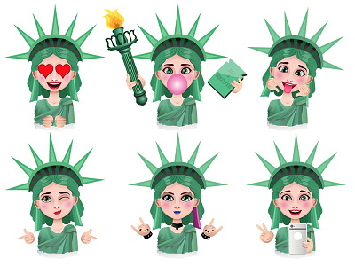 Libertymoji Stickers app emoji girl imessenger liberty messenger statue of liberty sticker