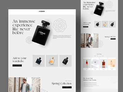 Perfume Website Home Page Design 2023 design clean ui elegant design elegant ui homepage interface landing page minimal ui minimalism simple ui ui user interface