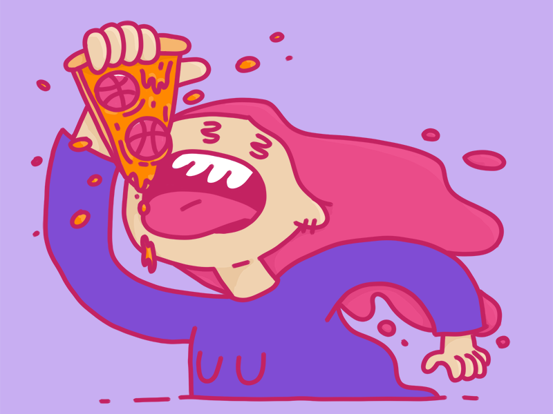 2x Hot Dribbble Invite Giveaway illustration pizza hot pizza character photoshop drawing invites dribbble giveaway dribbble invite giveaway