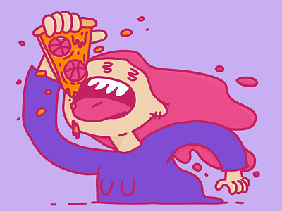 2x Hot Dribbble Invite Giveaway character drawing dribbble giveaway dribbble invite giveaway hot pizza illustration invites photoshop pizza