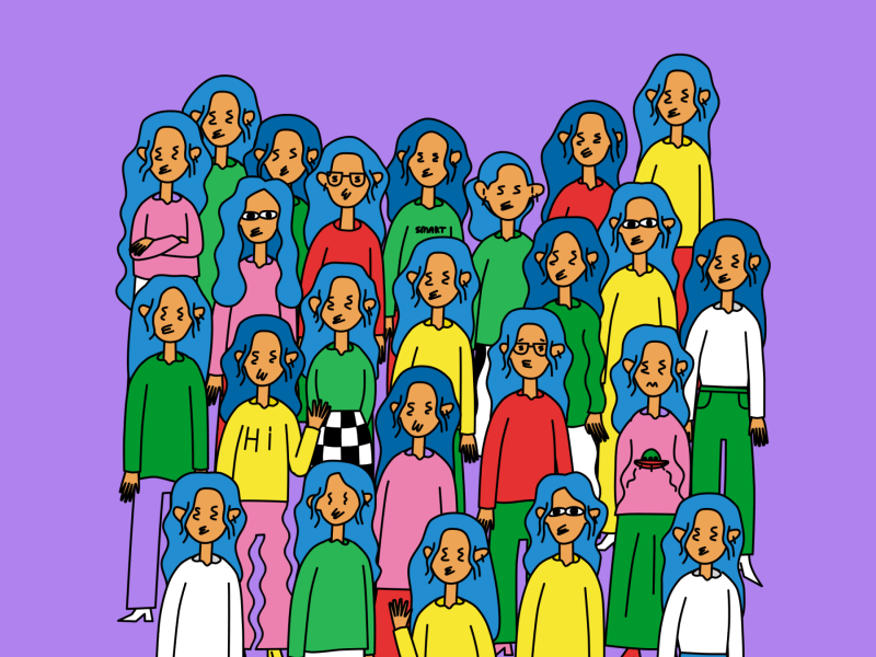 Girls glasses wolf uno gif animation clothes pantone characters after effects grl pwr girl girls