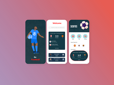 Go Football App adobe illustrator adobe photoshop adobe xd app app design design figma illustration logo ui