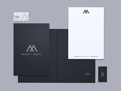 Melody / Arguile Stationery branding business card identity jonny delap letterhead logo melody arguile presentation folder print stationery typography visual visual identity
