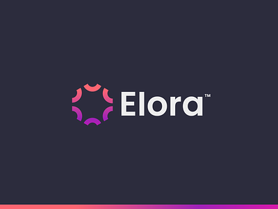 Elora Logo branding design identity logo logo design orange pink purple visual identity
