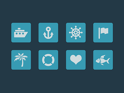 Oceanic Icons anchor boat fish flag icon icons ocean oceanic palm tree sea ship wheel