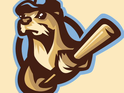 Otters baseball logo otters