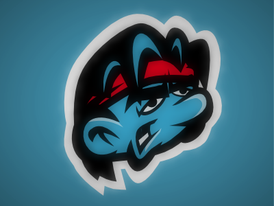 Rambo Smurfs hockey logo rambo smurfs sports vector